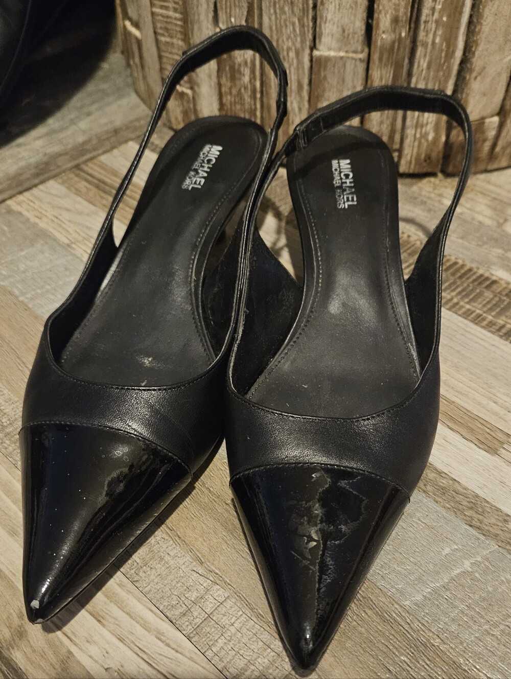 MICHAEL Michael Kors Alora Black slingback pumps. 8
